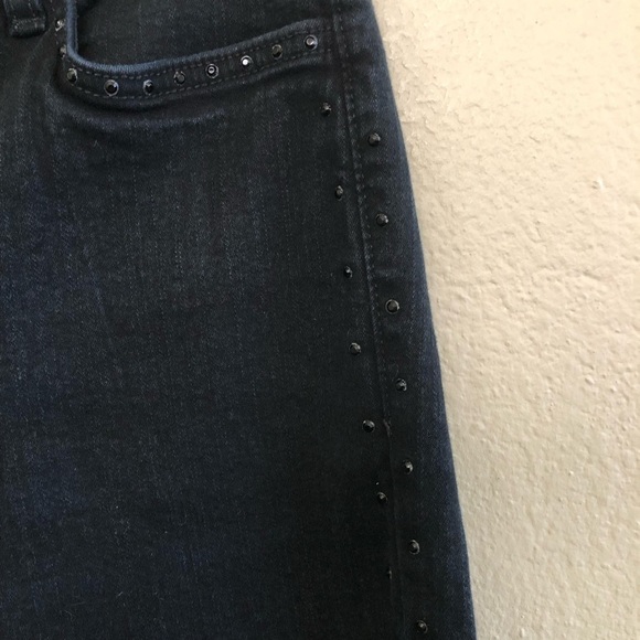 NYDJ Woman’s Denim Tummy Tuck Bootcut Black Rhinestone Jeans Size 14 - Picture 5 of 16
